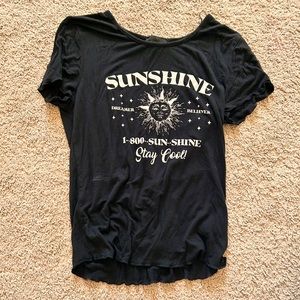 Black white graphic t-shirt, SUPER stretch, medium, never worn